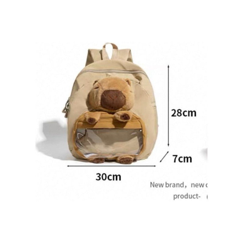 Mochila Escolar Capybara Beige Capybara