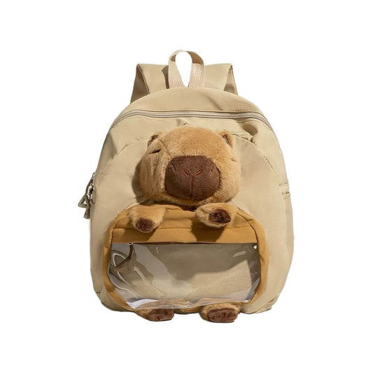 Mochila Escolar Capybara Beige Capybara