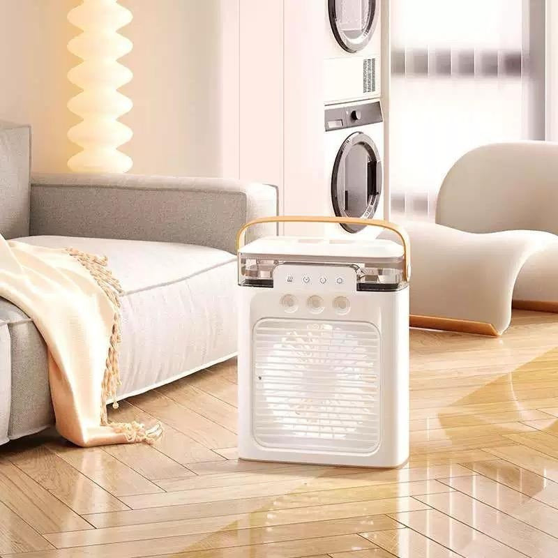 Ventilador Portátil + Humidificador + Luces Nocturnas