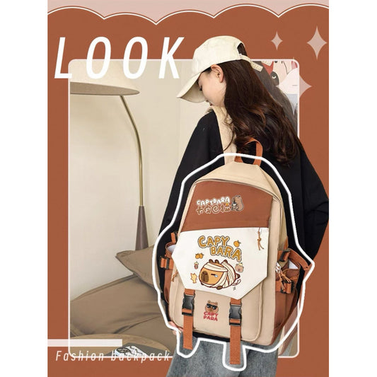 Mochila Escolar Capybara Rosa Capybara
