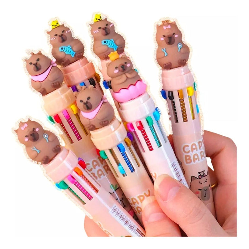 Bolígrafo Capybara Birome 10 Colores En 1 Capybara X1u