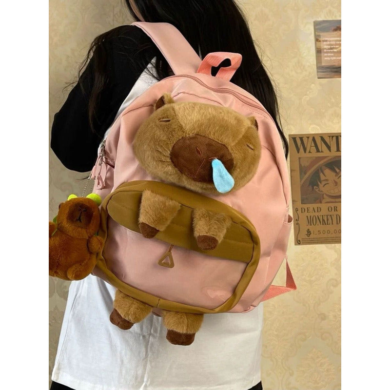 Mochila Escolar Capybara Blanco Capybara