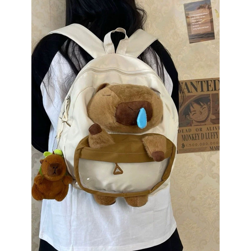 Mochila Escolar Capybara Blanco Capybara