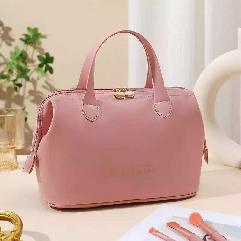 Neceser Organizador Bolso Portacosméticos Para Maquillajes Rosa Lisa