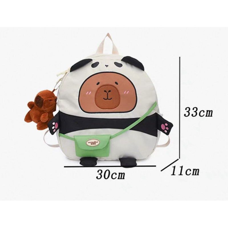 Mochila Escolar Capibara Kawaii Blanco Capybara
