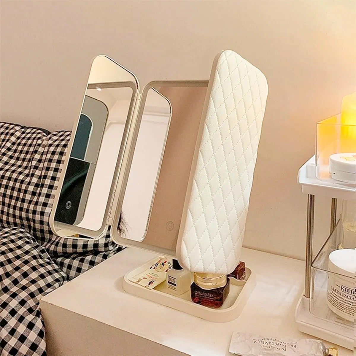 Espejo Con Luz Led Tríptico Recargable