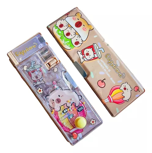 Cartuchera Multifuncional con Botón de Juego Capybara Enjoy