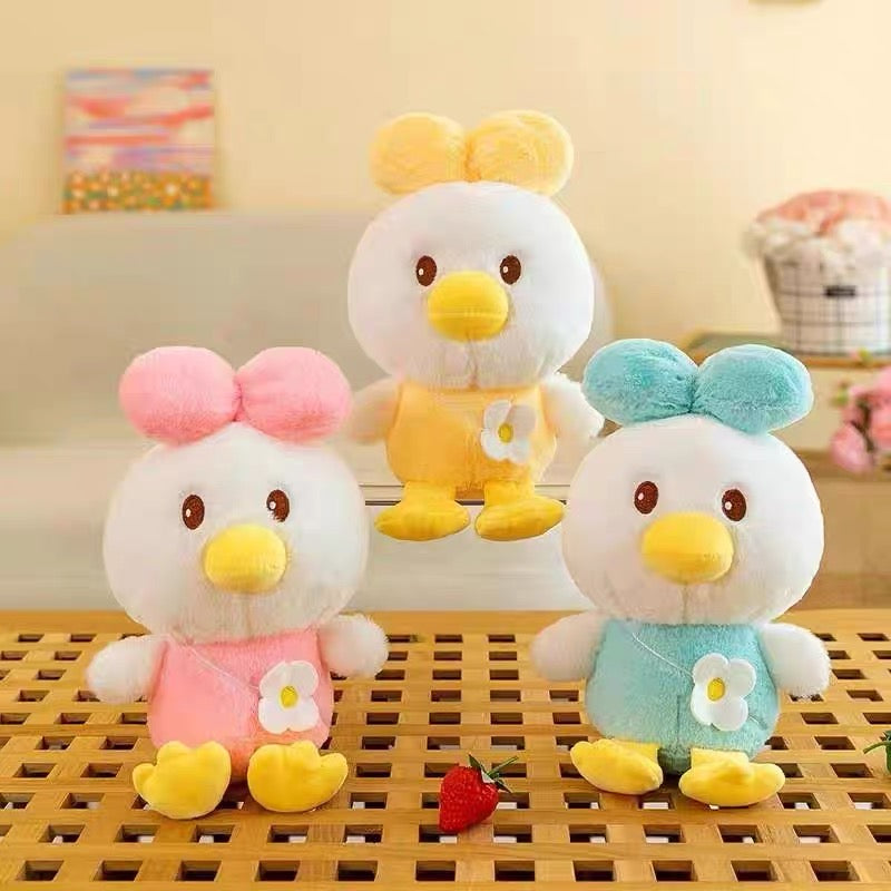 Peluche Pato con flor 22cm