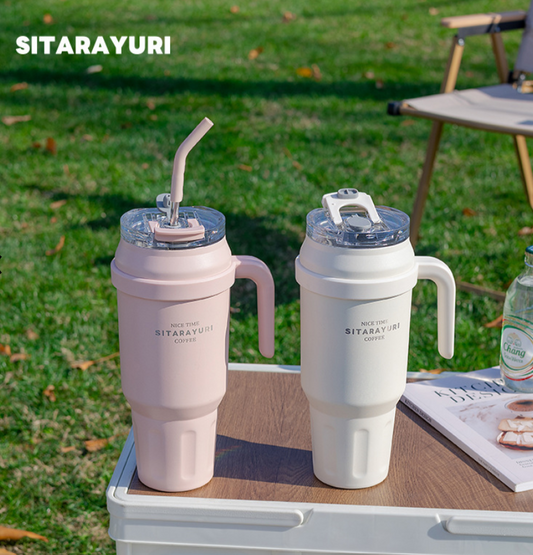 Vaso Térmico y Sorbete de Acero Inox. Doble Pico Sitarayuri 1400Ml