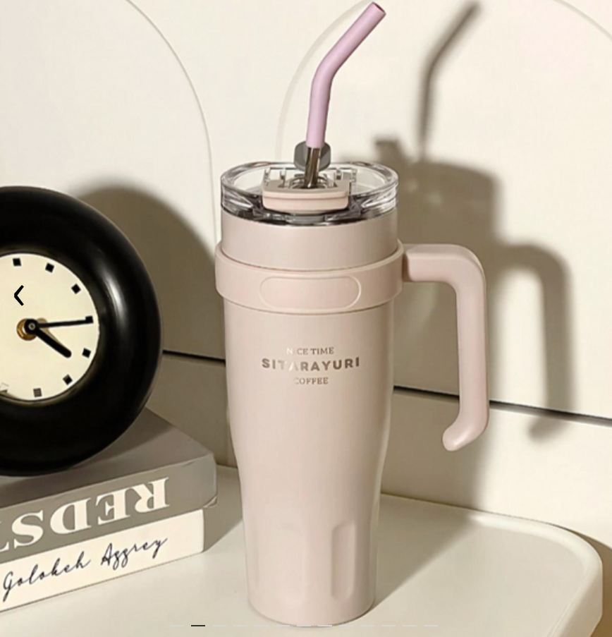 Vaso Térmico y Sorbete de Acero Inox. Doble Pico Sitarayuri 1180ml