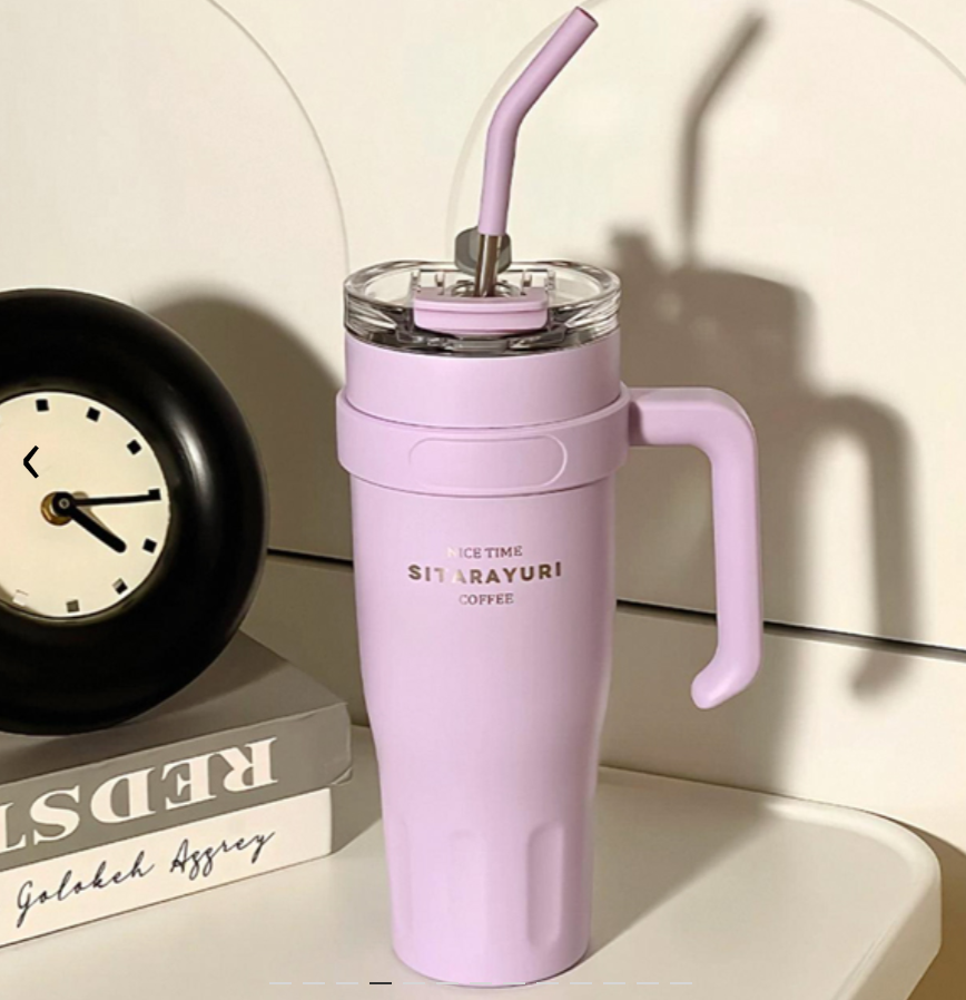 Vaso Térmico y Sorbete de Acero Inox. Doble Pico Sitarayuri 1180ml