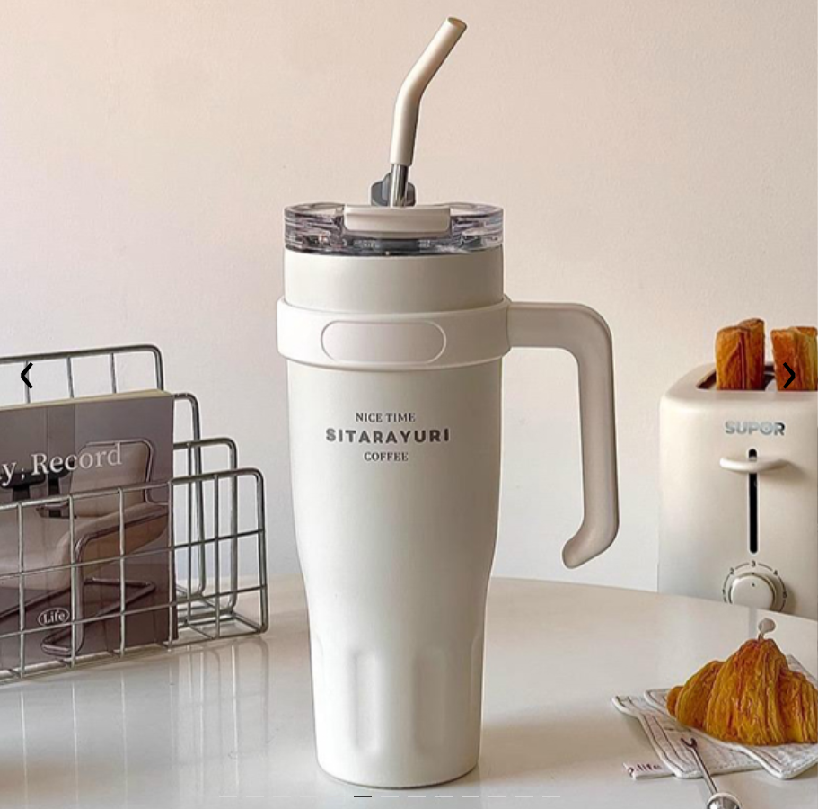 Vaso Térmico y Sorbete de Acero Inox. Doble Pico Sitarayuri 1180ml