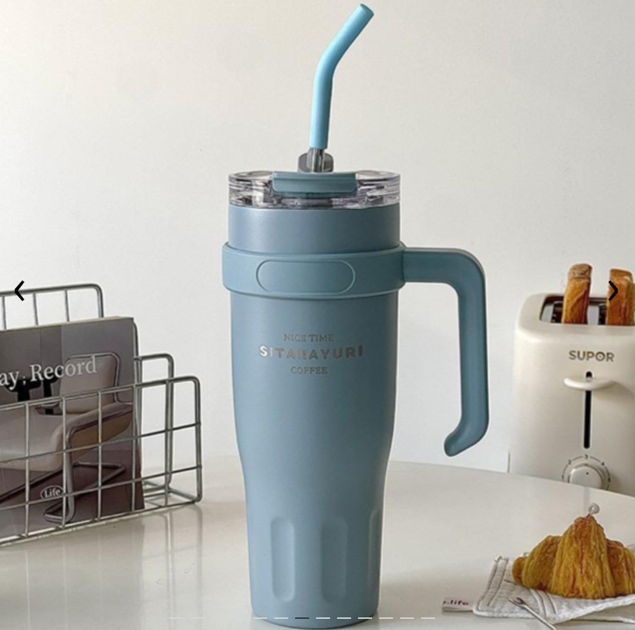 Vaso Térmico y Sorbete de Acero Inox. Doble Pico Sitarayuri 1180ml