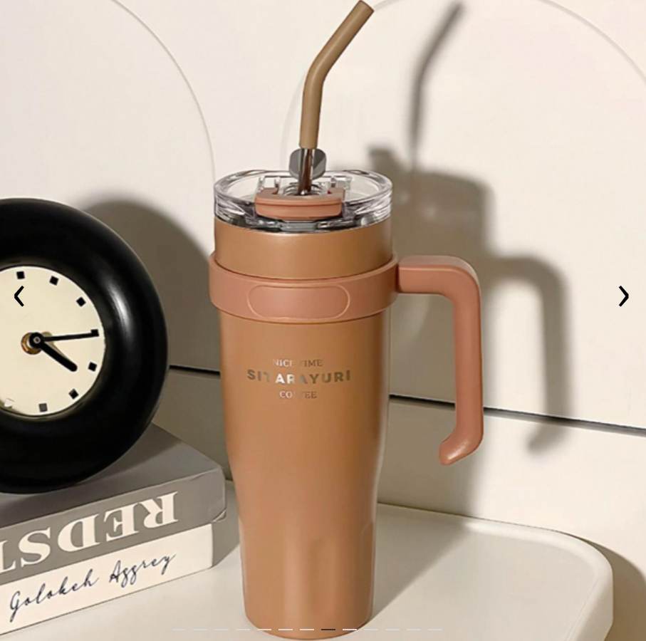 Vaso Térmico y Sorbete de Acero Inox. Doble Pico Sitarayuri 1180ml