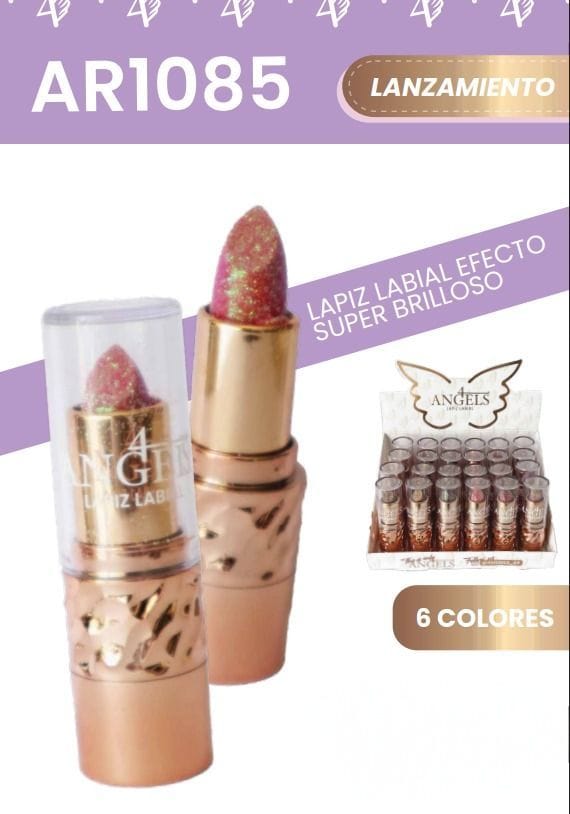 LABIAL EN BARRA CON GLITTER 4 ANGELS