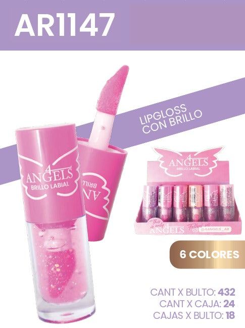 LIP GLOSS CON BRILLO BARRA CREM 4 ANGELS