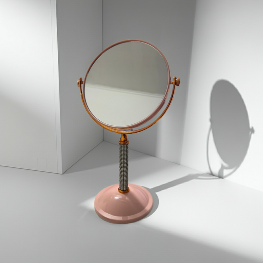 ESPEJO DOBLE FAZ CON AUMENTO ROSA