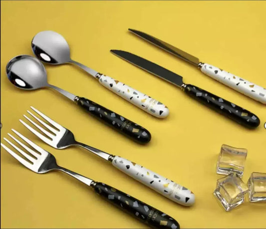 Set de Cubiertos 3Pcs Mango Ceramica