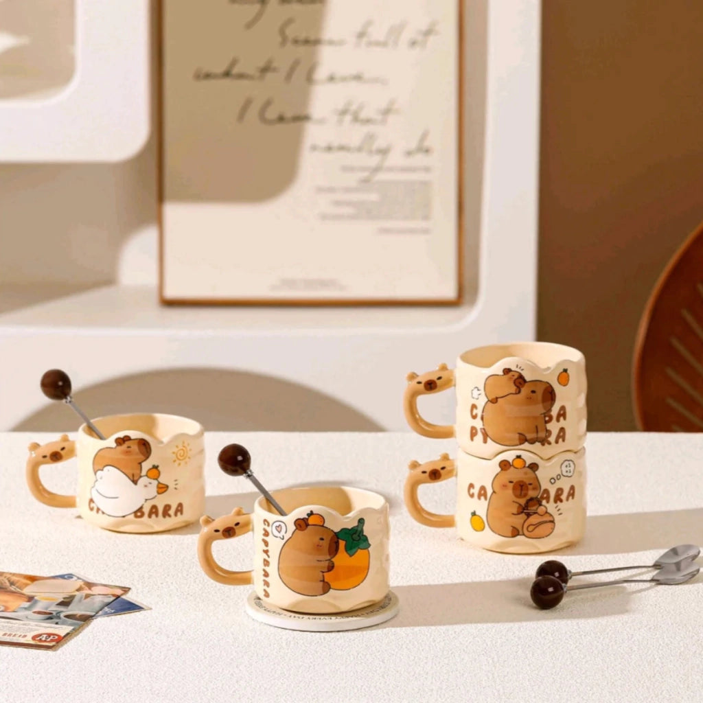 Taza Capybara Apilable con Cuchara