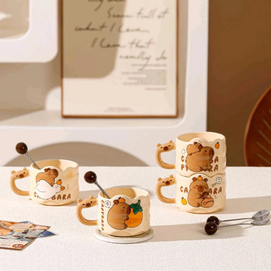 Taza Capybara Apilable con Cuchara