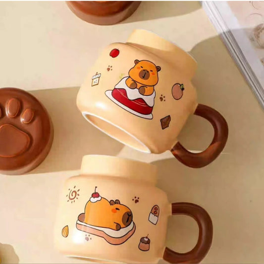 Taza Ceramica Capybara con Tapa