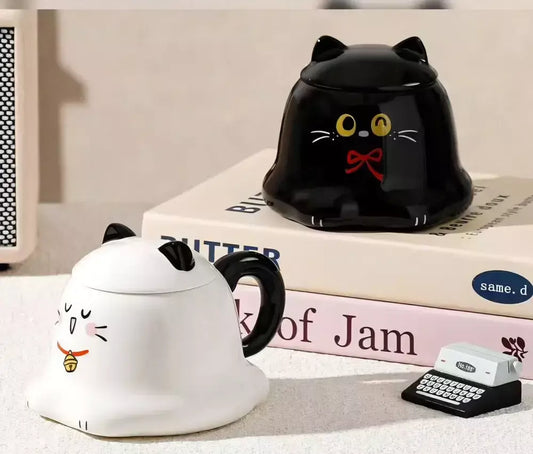Taza Forma Gato Kawaii con Tapa