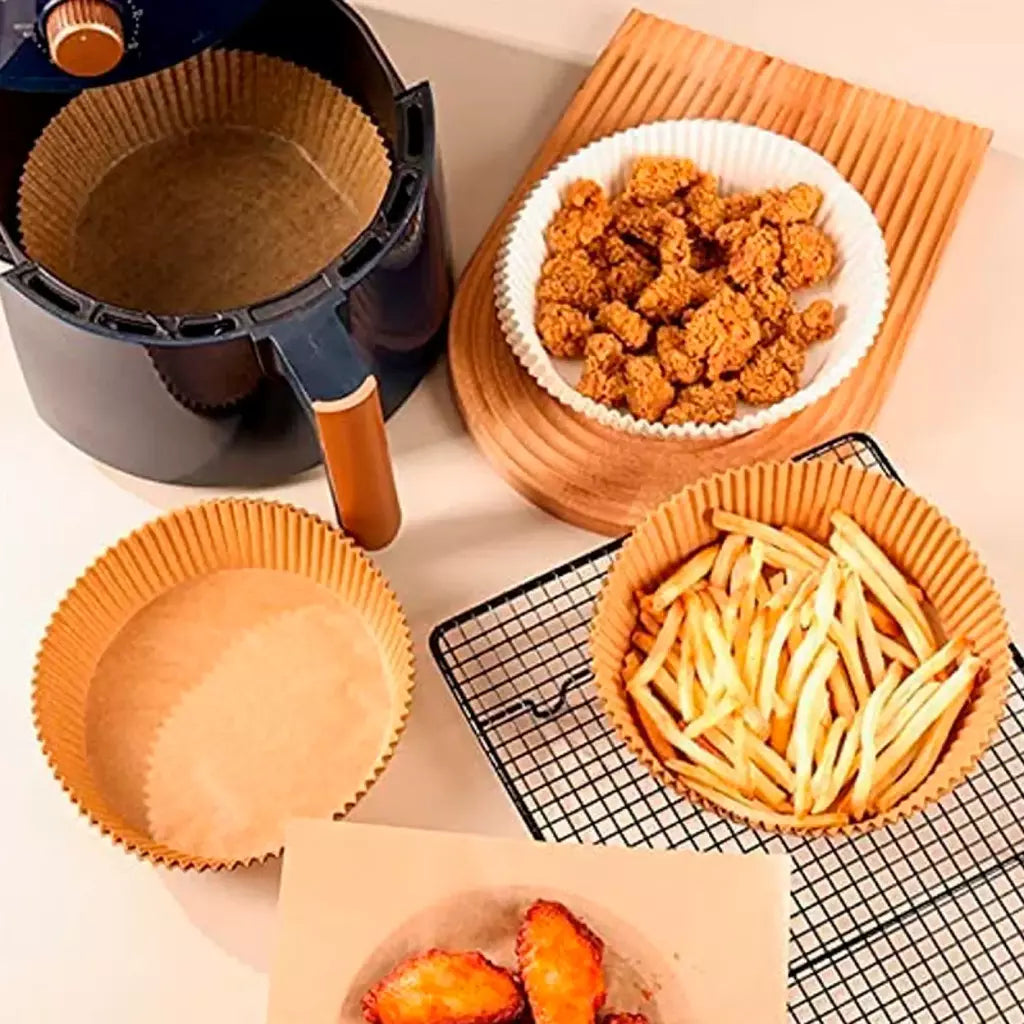 Papel para Air Fryer Redondo 20cm 50Pcs