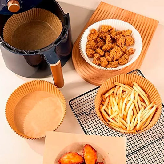 Papel para Air Fryer Redondo 20cm 50Pcs