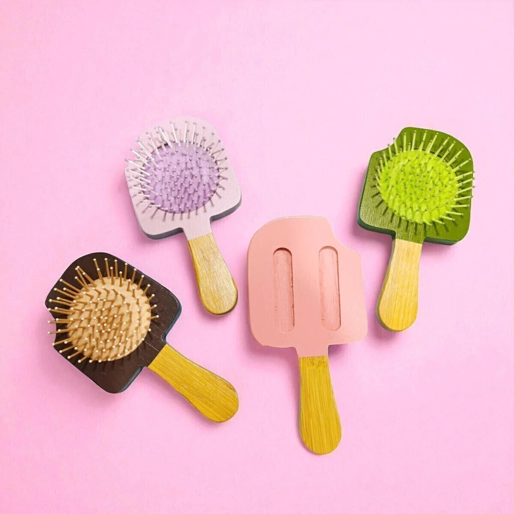 Cepillo Para Cabello de Madera Helado Mely