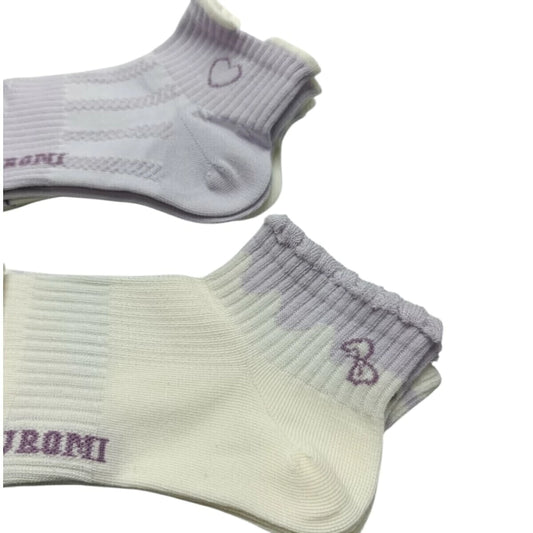 Medias Soquete Mujer Lila y Blanco 3 Pares Size: 36-41