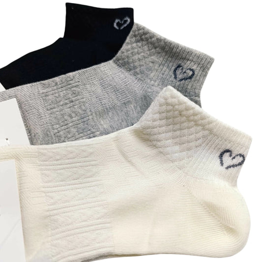 Medias Soquete Mujer Corazon 3 Pares Size:36-41