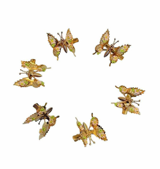 Hebilla Mariposa con Flores x12u