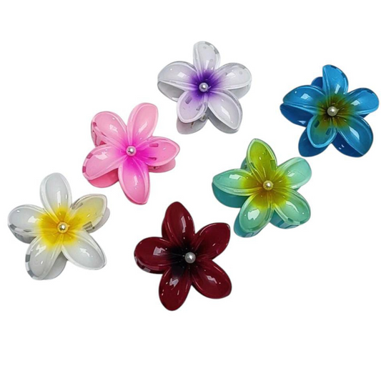 Broche para pelo Flor de Bali con Perla x12u