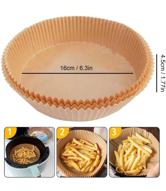 Papel para Freidora de Aire Redondo 100pcs 16cm