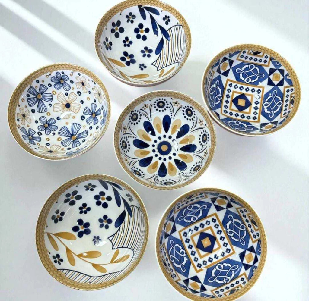 Set 6Pcs Bowl de Ceramica + Palitos Chinos 6 Pares