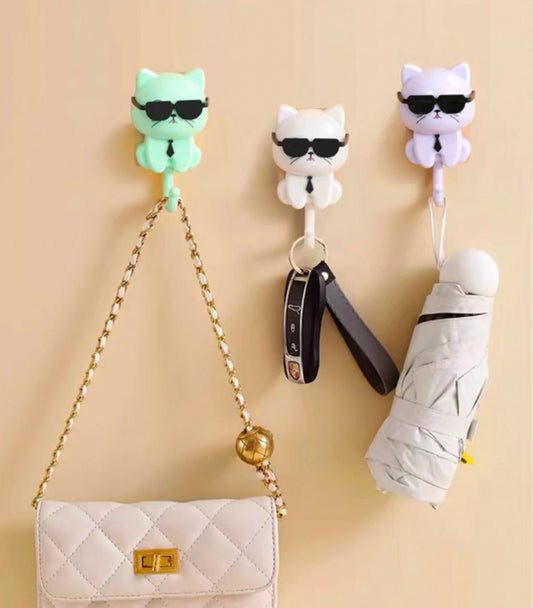 Gancho Adhesivo Gatito Con Gafa PORTALLAVES