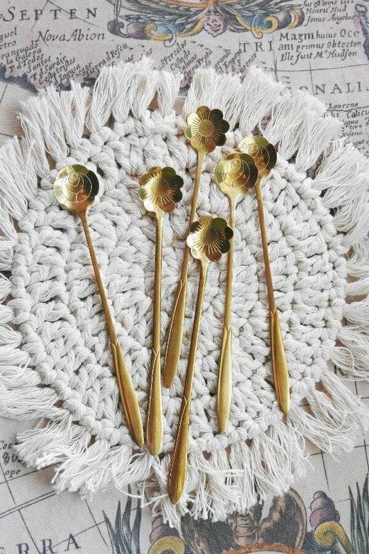 Cuchara Larga Mango Flor Sakura x6Pcs