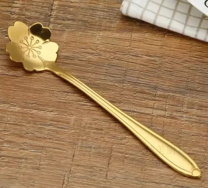 Cuchara Larga Mango Flor Sakura x6Pcs