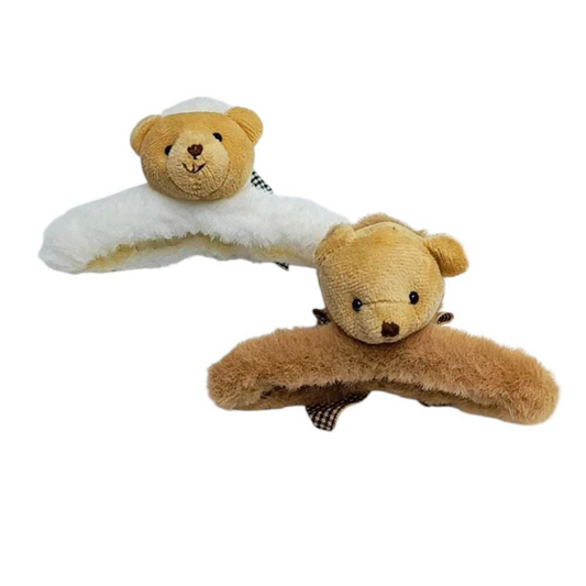 Broche Para Pelo Peluche Oso+Moño x12u