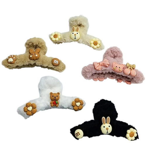 Broche de Pelo Oso Conejo x12u