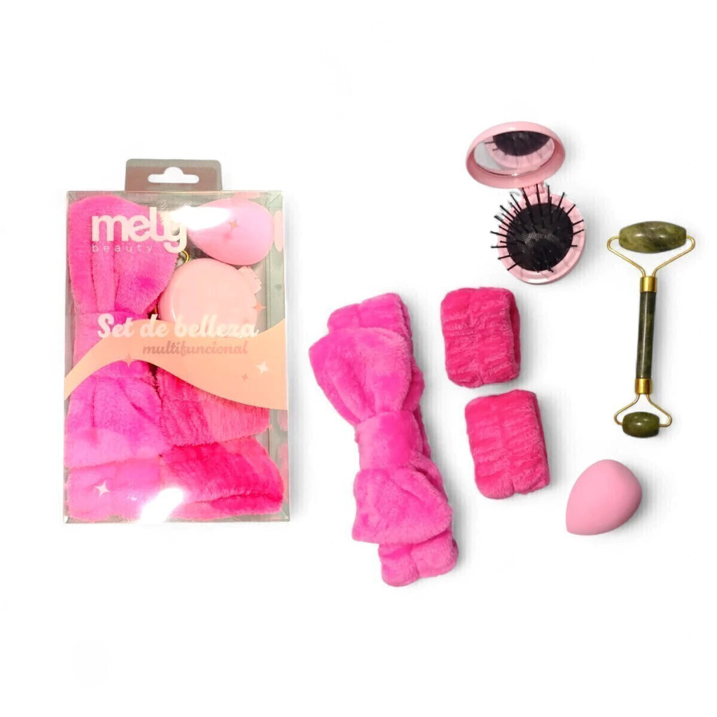 Set de Vincha+Muñequera+Rodillo Jade 6pcs