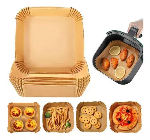 Papel para Freidora de Aire Cuadrado 16cm 50Pcs