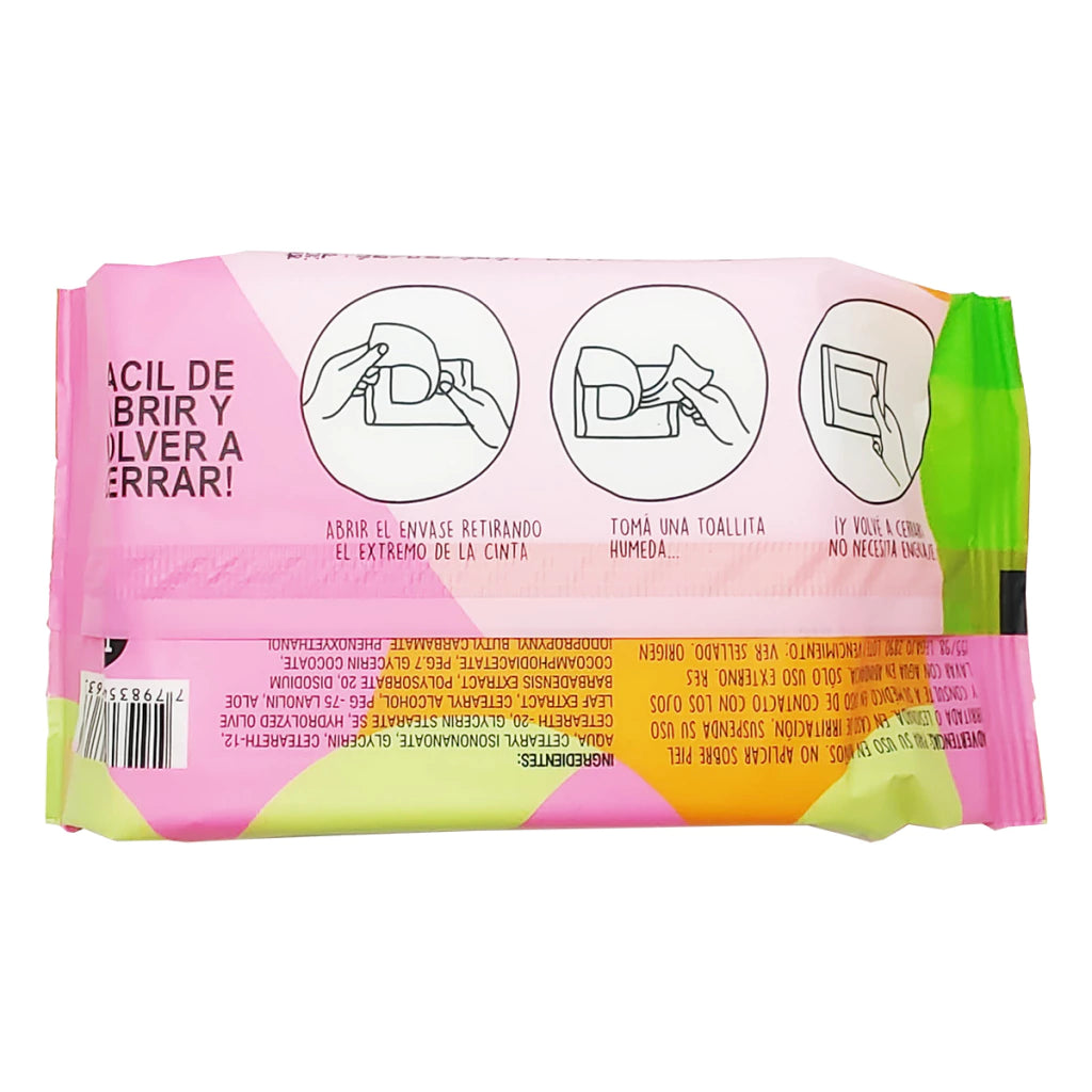 TOALLITAS DESMAQUILLANTES A PRUEBA DE AGUA BIODEGRADABLES Maxipack 25pcs