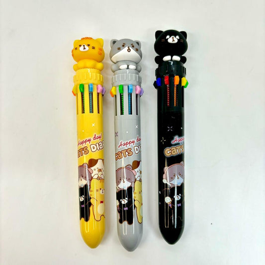 Boligrafo Gatito x10 colores x caja 36u