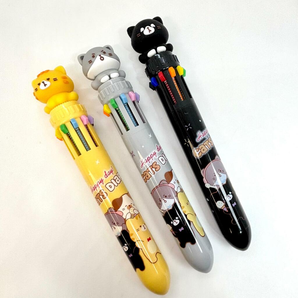 Boligrafo Gatito x10 colores x caja 36u