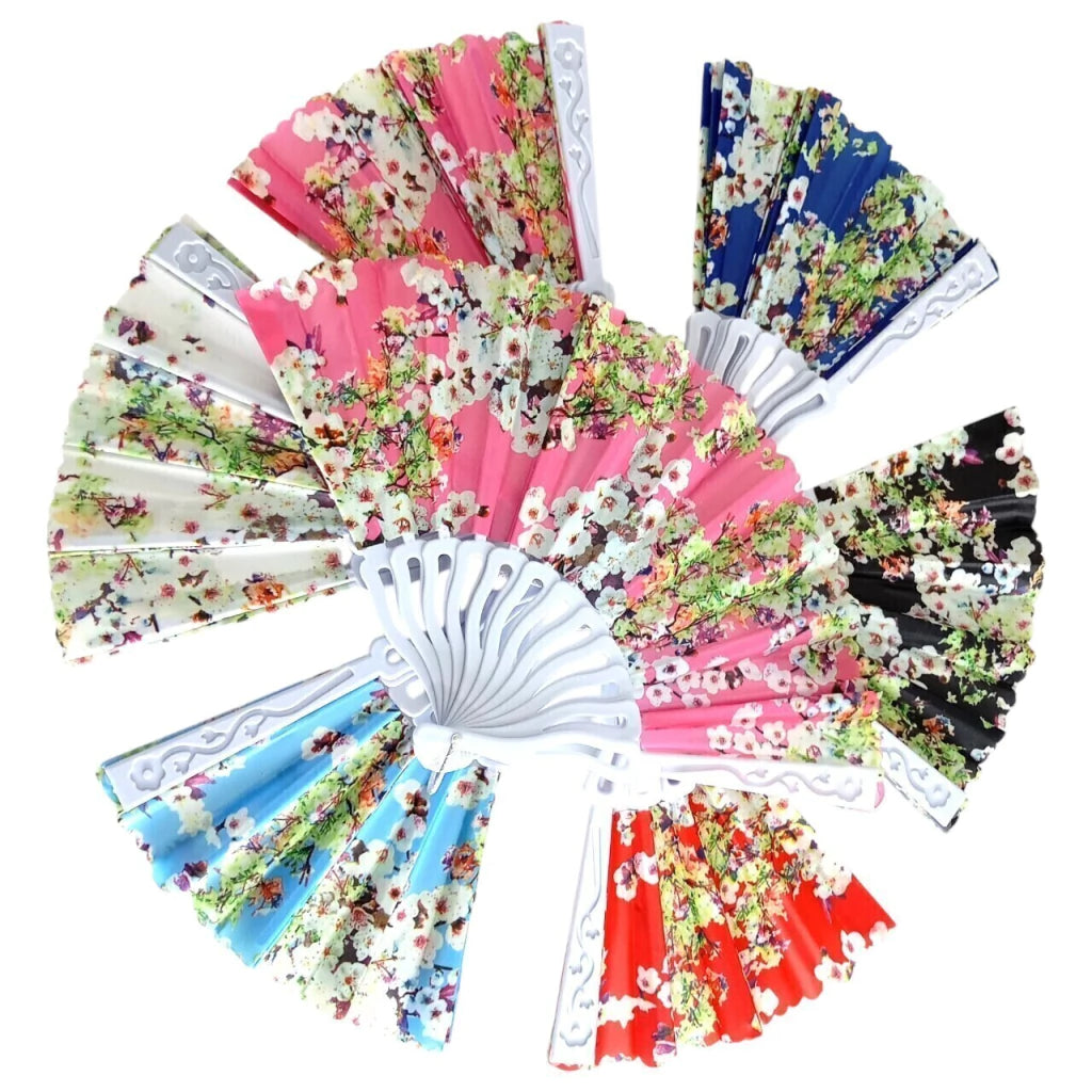 Abanico x12pcs Colores Flores