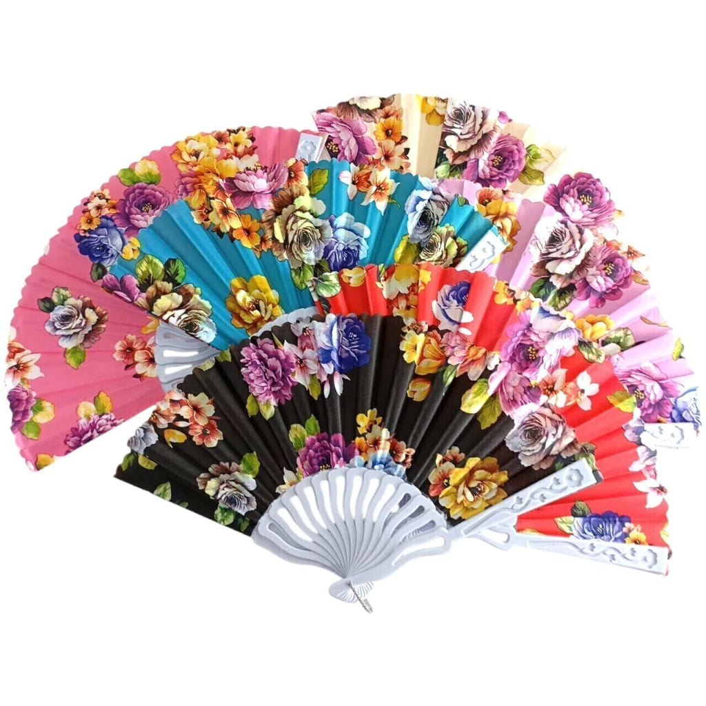 Abanico x12pcs colores flores