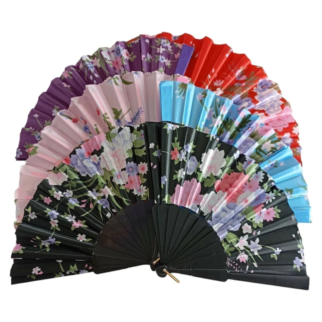 Abanico x12pcs colores flores