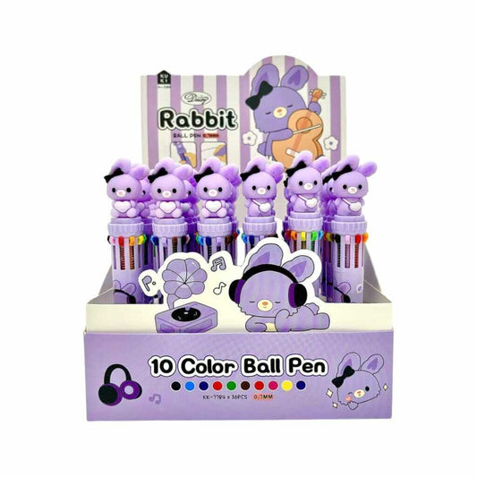 Boligrafo Rabbit x10 colores x caja 36u
