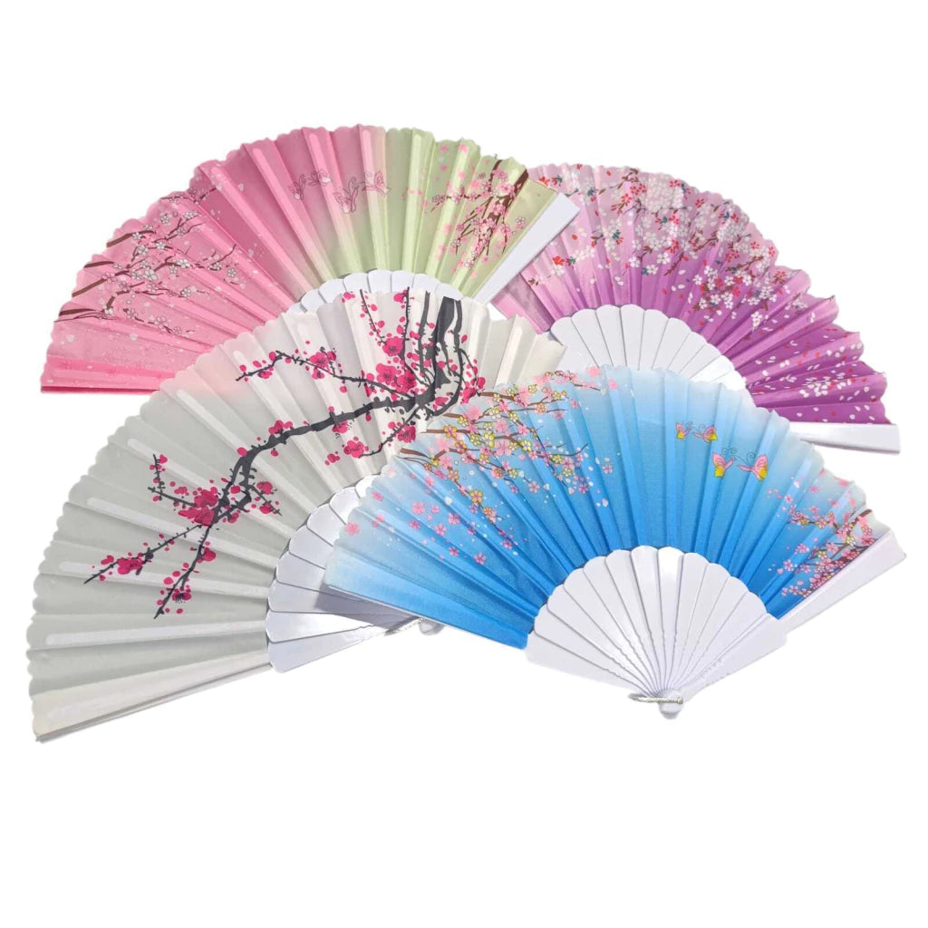Abanico con Diseño de Flor Sakura 12Pcs